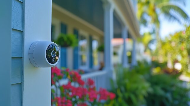 Smart home security system actively monitoring and alerting users