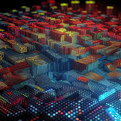 Obraz premium Abstract digital background of ordered dots in a mosaic