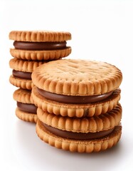Sandwich biscuits with chocolate filling.