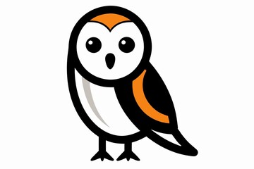 barn owl on a white background