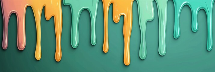 Colorful paint drips on gradient background - vibrant artistic texture for creative design banner