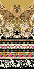 Ethnic Turkish Geometrical islamic seamless border vector Art Design