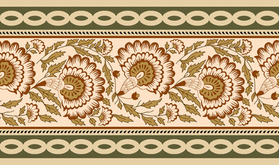 Ethnic Turkish Geometrical islamic seamless border vector Art Design