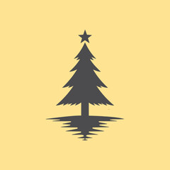 Fototapeta premium Christmas Tree silhouette illustration artwork