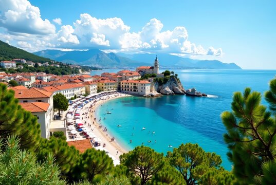 Biograd na Moru Summer Cityscape Adriatic Croatia Travel