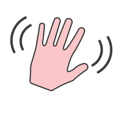 Fototapeta premium Wave Hand, Gestures of Human Hand Icon In Trendy Design Vector Eps