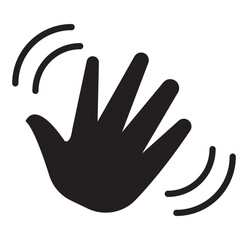 Set of hand hello icons. Hand waving, hand gesture, hello, hi, bye, wave hello, goodbye, greeting symbol. Vector.