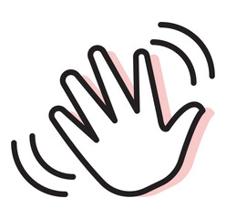 Obraz premium Wave Hand, Gestures of Human Hand Icon In Trendy Design Vector Eps