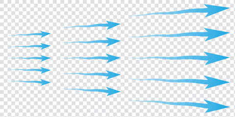 Air flow showing air movement of arrows. Ventilation home fresh, hot or cold from fan or air conditioner wind direction.