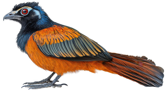 Greater coucal bird isolated on white background