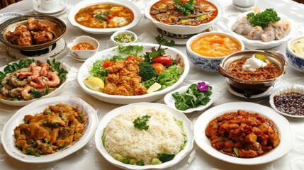 Obraz premium A table full of delicious food 