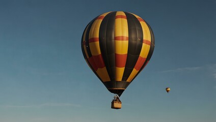 Fototapeta premium A hot air balloon floating in the sky.