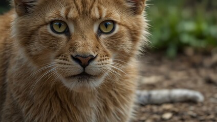 Obraz premium A kitten sees itself as a lion, representing strength and transformation.
