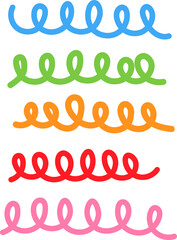 Colorful wavy lines pattern with blue, green, orange, red, and pink lines, evenly spaced in a consistent wave pattern.
