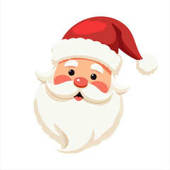 Cheerful Santa Claus Face Cartoon Illustration