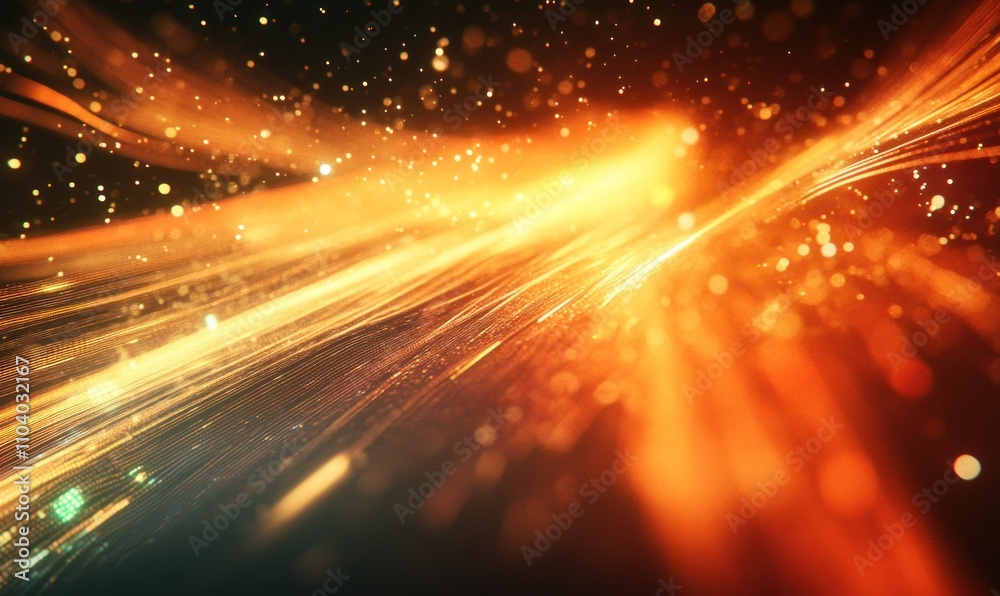 Canvas Prints abstract golden light streaks with sparkles
