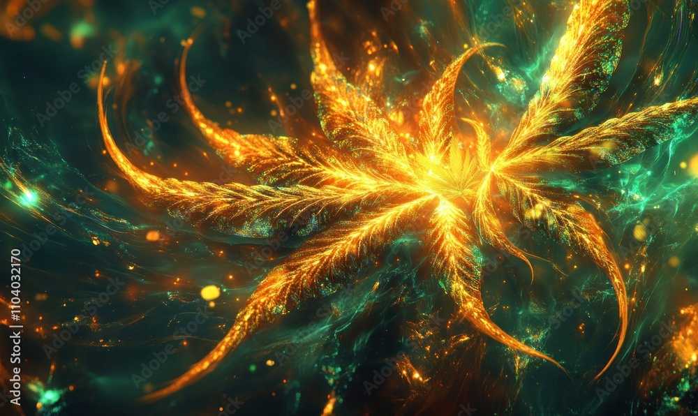 Canvas Prints fiery abstract fractal burst of light and energy
