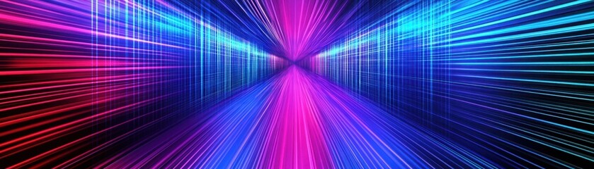 Abstract light streak background with vibrant pink and blue hues, representing energy flow, data transmission, and futuristic technology in a visually dynamic way.