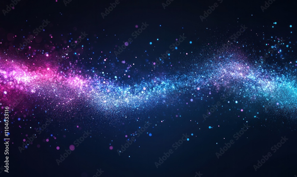 Wall mural colorful abstract particle wave on dark background