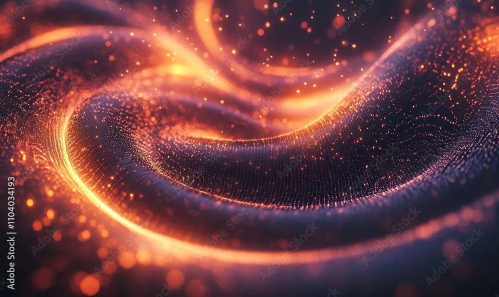Canvas Prints glowing abstract wave of light particles