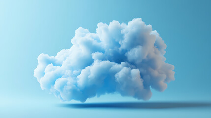 Blue organic 3d rendering of a cloud. Organic. Illustration