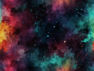 Obraz premium A neon cosmic watercolor design with creative textures and light.