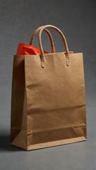 A paper bag on a clean surface, highlighting simplicity and elegance.