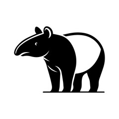 Fototapeta premium Simple Vector Icon of a Mountain Tapir – Logo Design Illustration