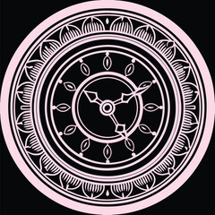 Obraz premium wall clock coloring page, outline, silhouette vector