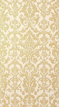 Elegant damask wallpaper with intricate gold patterns and subtle floral motifs, elegant, texture, geometric