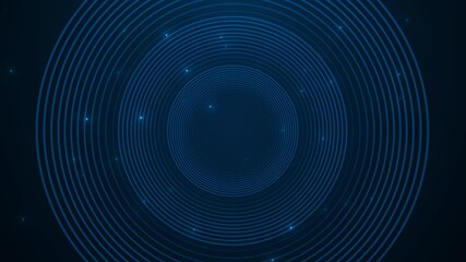 Science and technology Futuristic abstract background with Glowing blue circles. circles dashed lines and flashing amber and blue data lights. Technology network concept. Modern cyberspace innovation. - Powered by Adobe