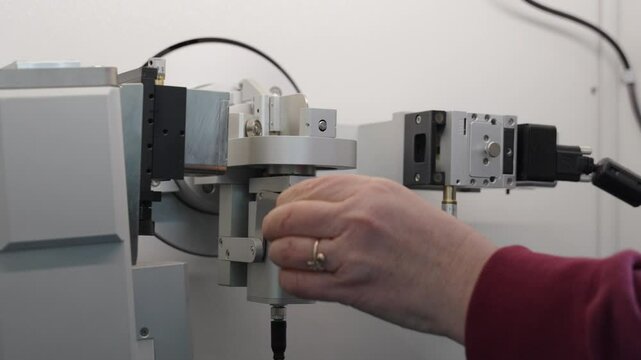 A deep dive into advanced laboratory equipment reveals the intricate workings of an X-ray diffractometer. Experience detailed views of essential components and the precision required 