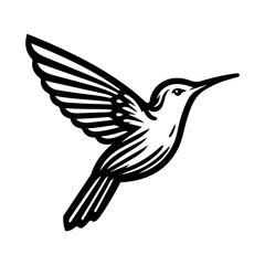 Obraz premium Simple Vector Icon of a Chiribiquete Emerald Hummingbird – Logo Design Illustration