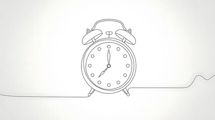 a minimalistic line art of a clock