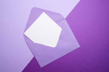 Paper envelopes on a light background. New mail, write a message. Send and receive mail. Postal delivery service. Empty envelope, empty space. Communication with people, paperwork. Envelope close-up 