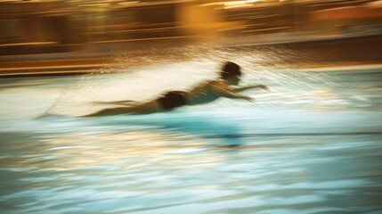 Person enjoys a thrilling water slide ride, splashing in the pool.