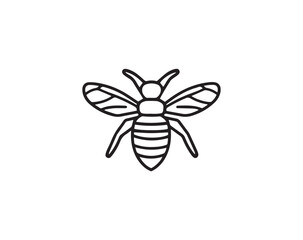 Bee  icon. Black bee  icon on white background.