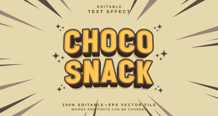 Editable text style effect - Choco Snack text style theme.