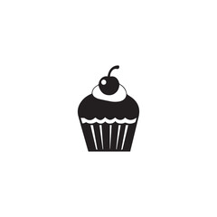 Cupcake icon . Black Cupcake icon on white background. vector illustration