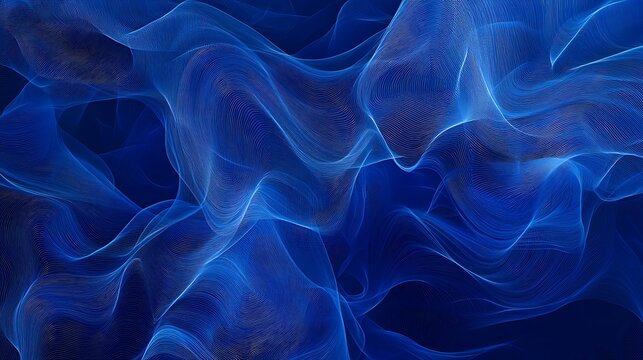 Digital blue background with flowing wave patterns and interconnected nodes for tech themes