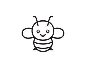 Bee  icon. Black Bee  icon on white background.