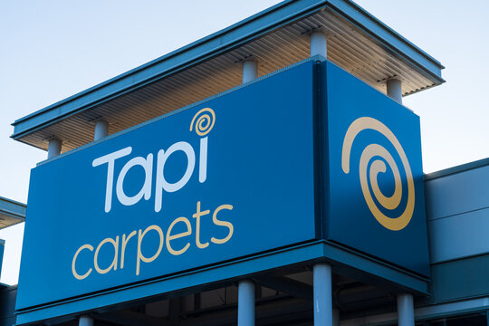 Tamworth, UK &ndash; November 26th 2024: External signage of UK based carpet and flooring specialists, Tapi	