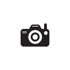 Camera icon. Black camera icon on white background.