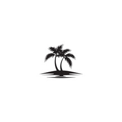 palm tree icon . Black palm tree icon on white background. vector illustration