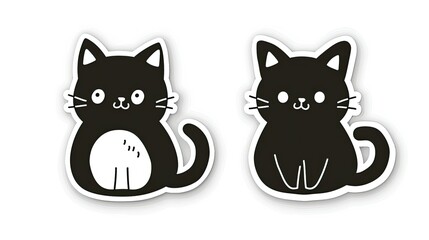 Obraz premium 2 cute cat stickers