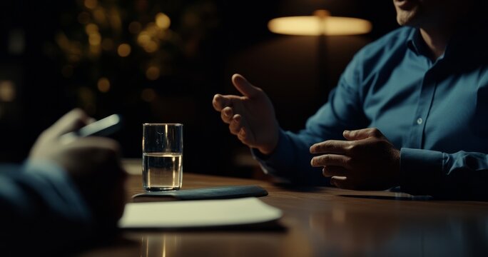 Businessman explaining his business concept while sitting with a diverse group of colleagues during a meeting