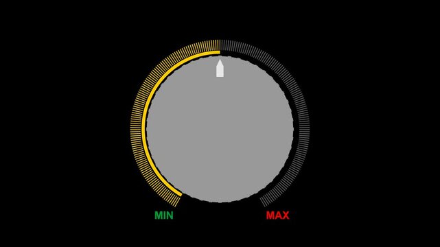 animated 3d round switch button with minimum and maximum scale. animation footage video isolated on alpha channel(transparent) background.