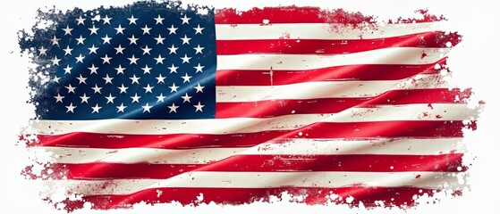USA Distressed Flag T-Shirt Design - AI Art