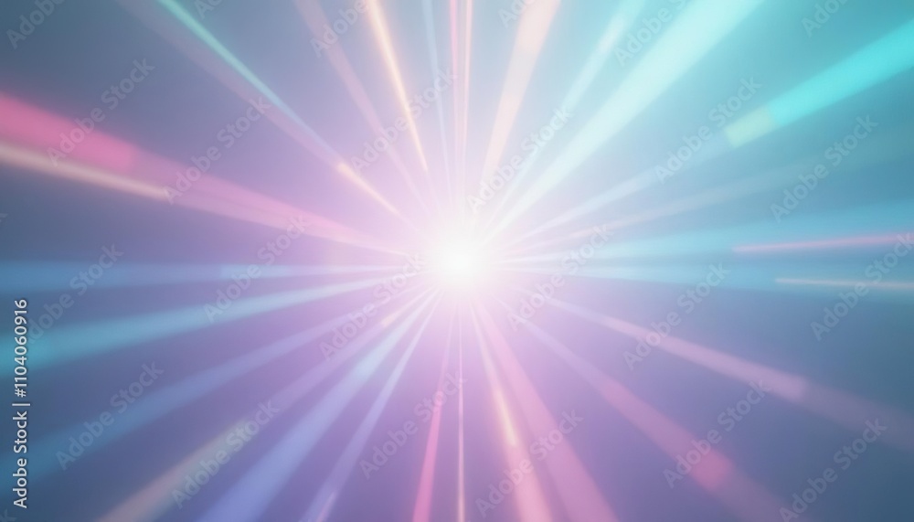 Poster Futuristic light beams and glowing trails in motion creating a tunnel effect with speed lines