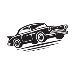 Stylized Vintage Auto Silhouette Icon – Perfect Retro Car Vector for Graphic Designers